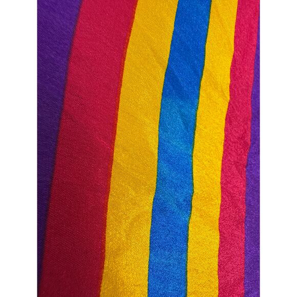 Elaine Gold For Collection XIIX Ltd. 100% Silk Striped Scarf Women's Accessory - Picture 8 of 12